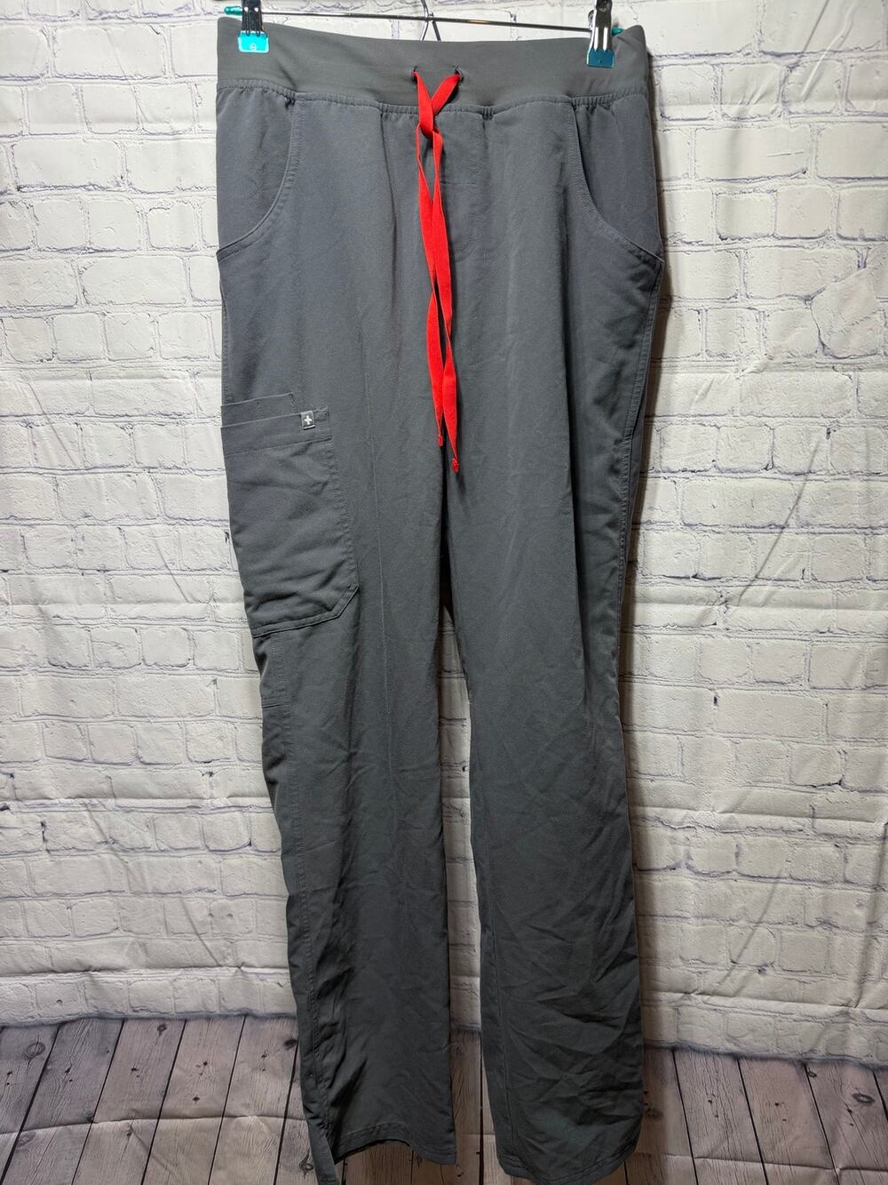 Figs Womens Kade Straight Leg Scrub Pant Gray Sz ST Nurse Medical